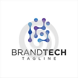 Molecul Logo . Technology logo simple tech design. Vector creative abstract shape science modern technology concept