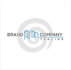 Real Estate Home Logo Line . Realty Logo with shape line Logo Template photo