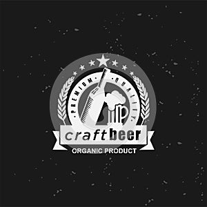 Vintage craft beer brewery vector emblems, labels, badges, logos , icon . craft beer with a white background