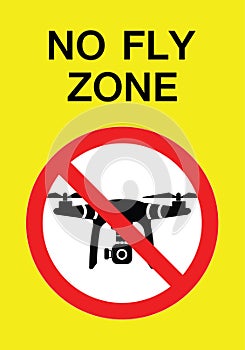 No Drone Zone, Spy camera flights or fly prohibited sign label vector illustration design.