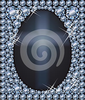 Happy Easter diamond egg card, vector