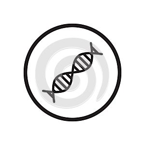 DNA in circle, simple icon design on white background