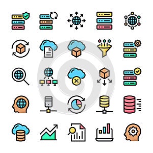 Big Data - 25 icons image.