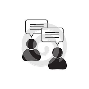 Dialog between people, New Message, Chat Speech Bubble Notification icon vector