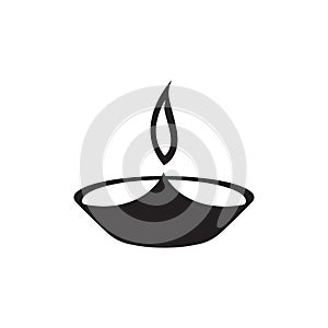 Diwali black icon. Element of World religiosity.