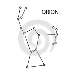 ORION constellation stars sign with titles.  Vector illustration, isolated on white background photo