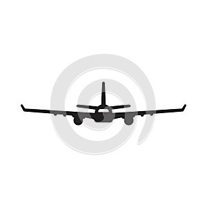 Airplane icon - black vector illustration symbol