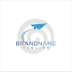 Modern Paper Plane Logo Template Illustration Design. Aircraft Paper Logo Design