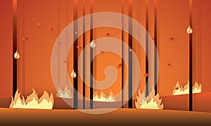 Paper art of forest fire