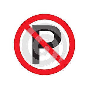 Do not parking, caution warn symbol for public transport areas. Vector logo, sign, symbol