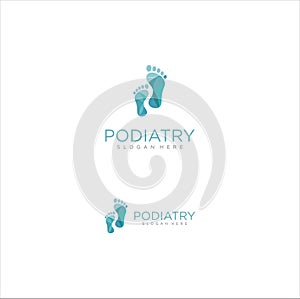 Family Podiatry Logo . Podiatry Logo Isolated on white background . Foot Care Logo Icon Design . Foot Print Logo . photo