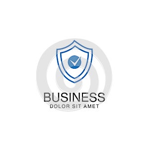 Secure Shield Check Logo Design Vector Stock . Security Check Logo Template Design