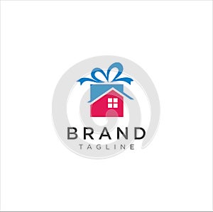 Gift Home Logo Design . Gift Real Estate Logo Design . Gift HouseLogo Design . Homemade Logo, Gift Home Wear Logo, Home House Logo