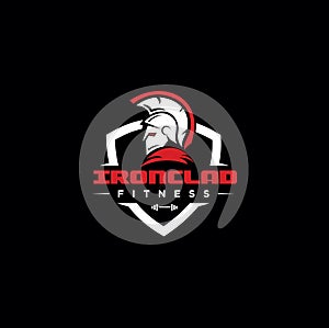 Spartan Fitness Logo Design . Gym SpartanLogo Vector . Fitness Logo . Bodybuilding Logo design inspiration . Ironclad Logo . warri