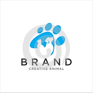 Pet Shop Logo . Pet logo design . Dog cat logo . Animal Pet Care Logo . Vet logo, Pet Store . Pet Health Logo