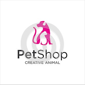 Pet Shop Logo . Pet logo design . Dog cat logo . Animal Pet Care Logo . Vet logo, Pet Store . Pet Health Logo
