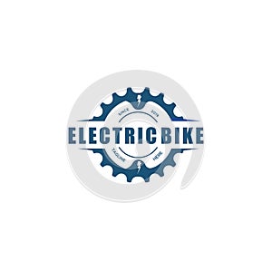 Electric bike logo Design vector Stock Illustration . Bike Tech Logo Template . Bycle Tech Logo Icon . Electric motorcycle logo ve