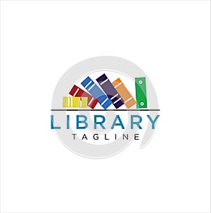 Books library logo template . Education book school library icon logo Design Vector Stock