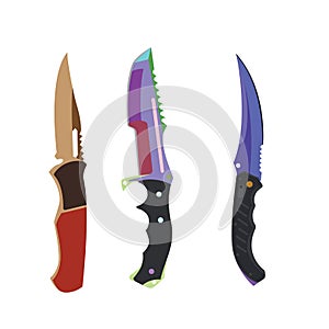 3 deterrents dangers knife vector.