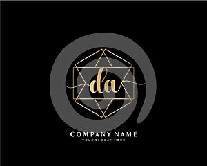 Initial handwriting logo geometric template vector photo