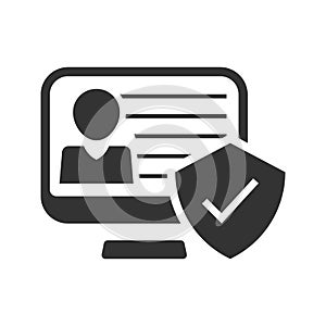 Personal data protection flat vector icon