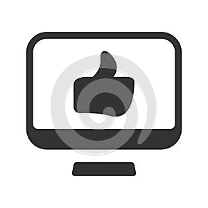 Online social like  flat vector icon