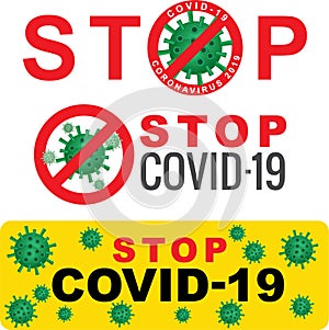 Stop COVID-19 coronavirus symbol vector