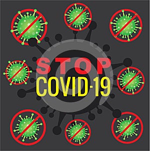 Stop COVID-19 coronavirus symbol vector