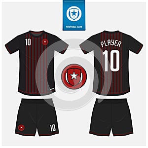 Soccer jersey or football kit mockup template design for sport club. Football t-shirt sport, shorts mock up. Soccer uniform.