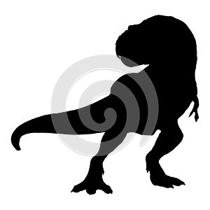 T-rex dinosaur -silhouette isolated on white background