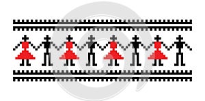 Tradional border with romanian folk dance