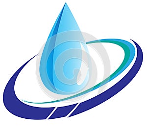 Print Water ripples logo blu