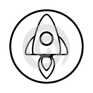 Rocket or space shuttle with astronaut