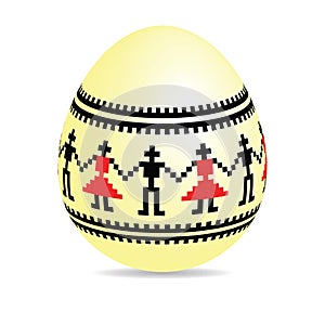 Decorative easter egg with romanian traditional motif