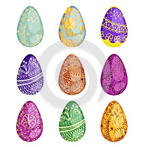 Easter. Easter set. Pattern. Holiday. Tradition. Colored Easter eggs