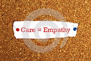 Care empathy on paper photo