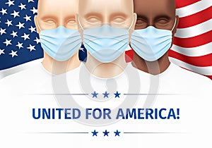 Unity and healthcare, patriotic poster design.