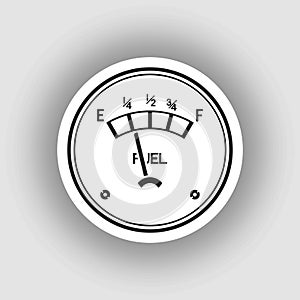 Fuel gauge low on white. Fuel icon Vector Illustration.