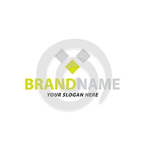 Creative square combination logo design, vector