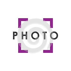 Creative photo square logo design, vector