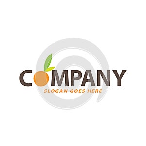 Creative and fresh orange fruit logo design, vector