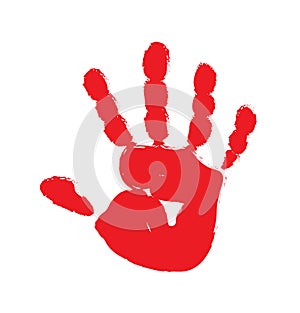 Red hand print