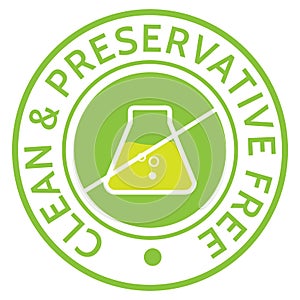 Preservative Free with beaker in icon photo