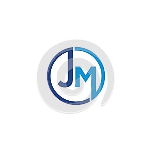 JM Letter logo icon design template elements