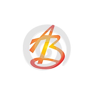Initial letter ab logo or ba logo vector design template