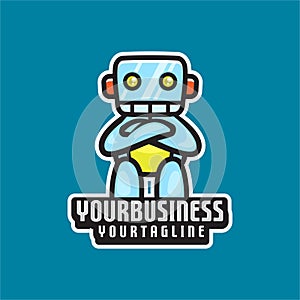 ESport mascot robot logo design template