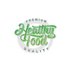 Natural product lettering logo, label, badge, emblem for organic food, products packaging, farmer market photo