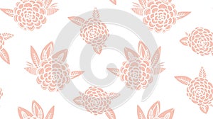 Floral seamless pattern. Pink and white botanical element. Blush flowers ornament for fabric, wallpaper, packaging.