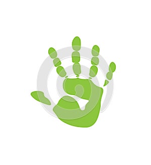 Green hand print