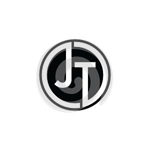 JT Letter logo icon design template elements